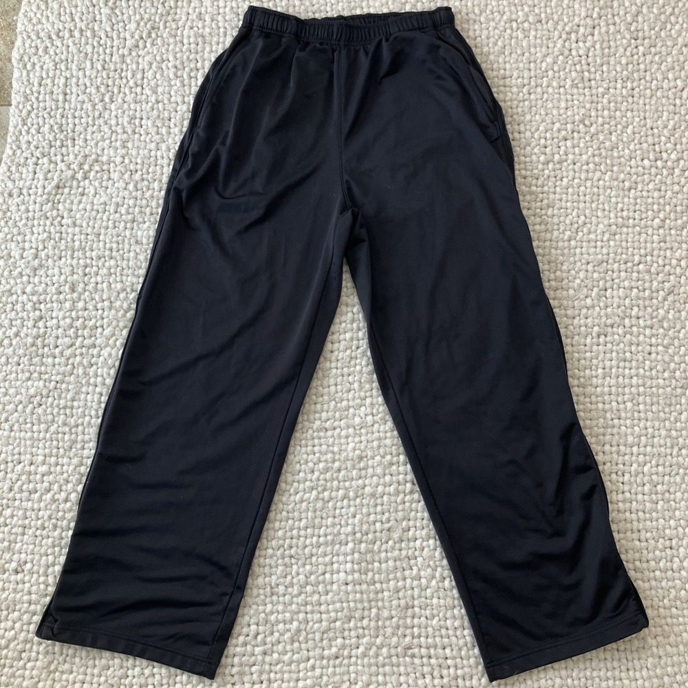 Nike Tech Fleece Jogger Sweatpants Black Sz L FULL ZIP AWAY SIDES Straight Fit